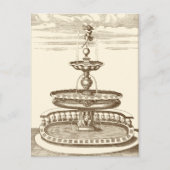 装飾的な天使の噴水 ポストカード (正面)