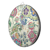 装飾的な孔雀およびカラフルな花 ダーツボード (正面右)