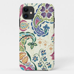 装飾的な孔雀およびカラフルな花 iPhone 11 ケース