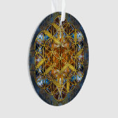 装飾的な宝石用原石の生命の神聖な幾何学の花 オーナメント (正面)