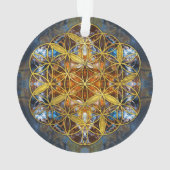 装飾的な宝石用原石の生命の神聖な幾何学の花 オーナメント (裏面)