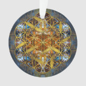 装飾的な宝石用原石の生命の神聖な幾何学の花 オーナメント (正面)