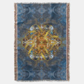 装飾的な宝石用原石の生命の神聖な幾何学の花 スローブランケット (正面縦)