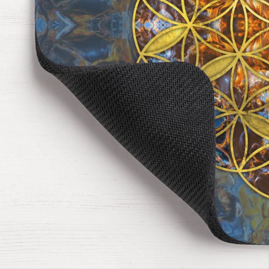 装飾的な宝石用原石の生命の神聖な幾何学の花 マウスパッド (コーナー)