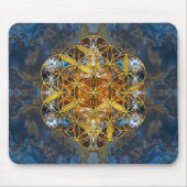 装飾的な宝石用原石の生命の神聖な幾何学の花 マウスパッド (正面)