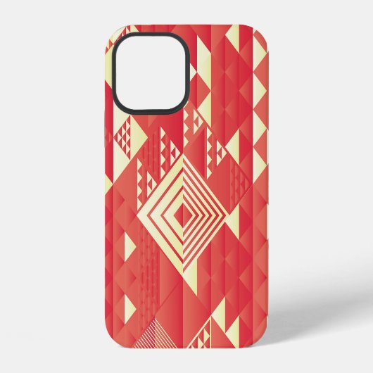 装飾的な幾何学模様と抽象的なビンテージ要素 iPhoneケース (裏面)