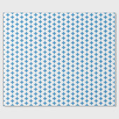 装飾的な幾何学的ヴィンテージの青いパターン。 ラッピングペーパー (フラット)