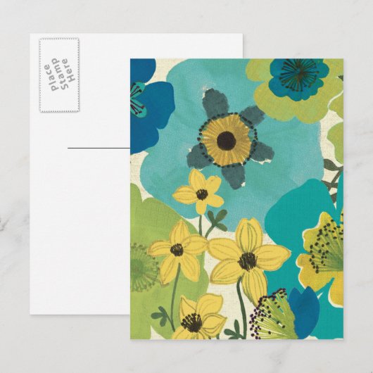 装飾的な庭の花 ポストカード (正面/裏面)