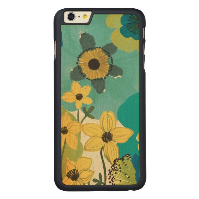 装飾的な庭の花 CarvedウッドiPhoneケース (裏面)