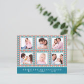 装飾的な扇子模様付き写真コラージュ ポストカード (スタンド正面)