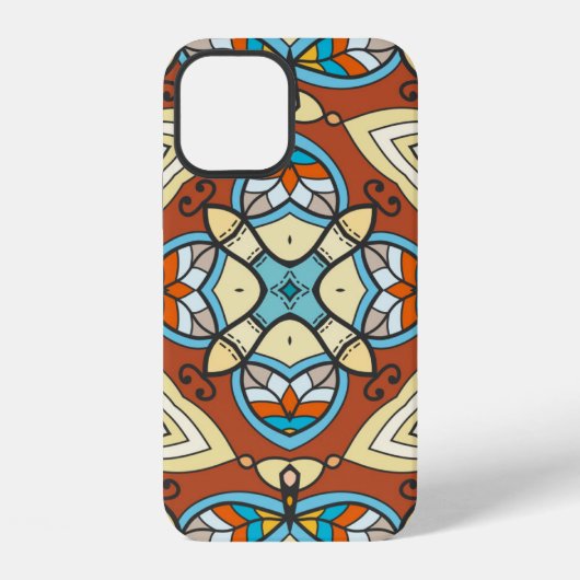 装飾的な手描きのシームレスパターン。カラフルな iPhoneケース (裏面)