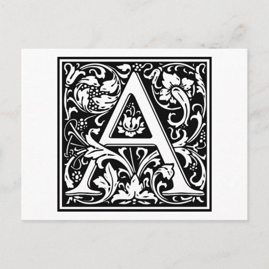 装飾的な手紙のイニシャル"A" ポストカード (正面)