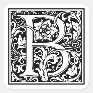 装飾的な手紙のイニシャル"B" スクエアシール