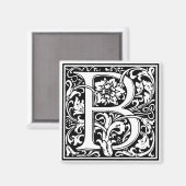 装飾的な手紙のイニシャル"B" マグネット (正面/裏面)
