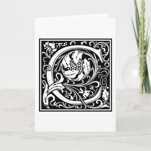 装飾的な手紙のイニシャル"C" ノートカード (正面)