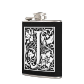 装飾的な手紙のイニシャル"J" フラスク (左)