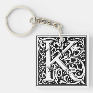 装飾的な手紙のイニシャル"K" キーホルダー