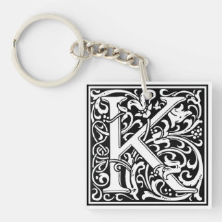装飾的な手紙のイニシャル"K" キーホルダー