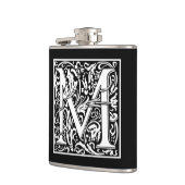 装飾的な手紙のイニシャル"M" フラスク (左)