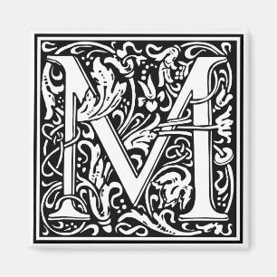 装飾的な手紙のイニシャル"M" マグネット
