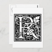 装飾的な手紙のイニシャル"R" ポストカード (正面/裏面)