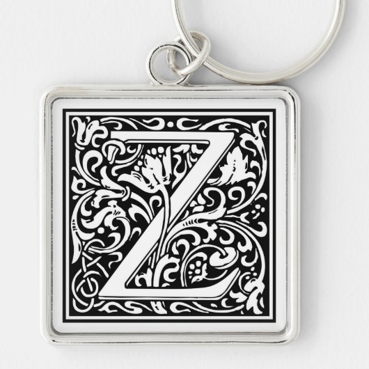 装飾的な手紙のイニシャル"Z" キーホルダー (正面)