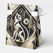 装飾的な抽象的な黒猫の猫の好みのおもちゃ箱 フェイバーボックス (裏面サイド)