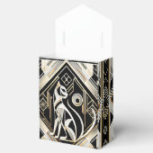 装飾的な抽象的な黒猫の猫の好みのお菓子箱 フェイバーボックス (オープン)