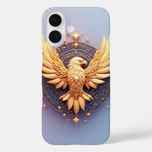 装飾的な星付きゴールデンイーグルエンブレム Case-Mate iPhoneケース (裏面)