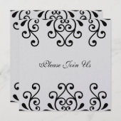 装飾的な曲線 招待状 (正面/裏面)