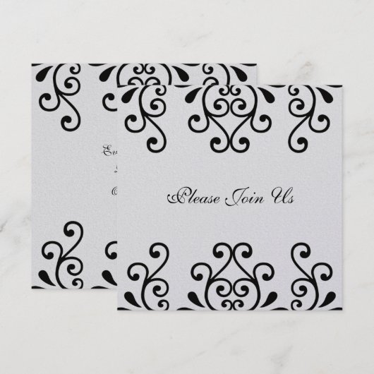 装飾的な曲線 招待状 (正面/裏面)
