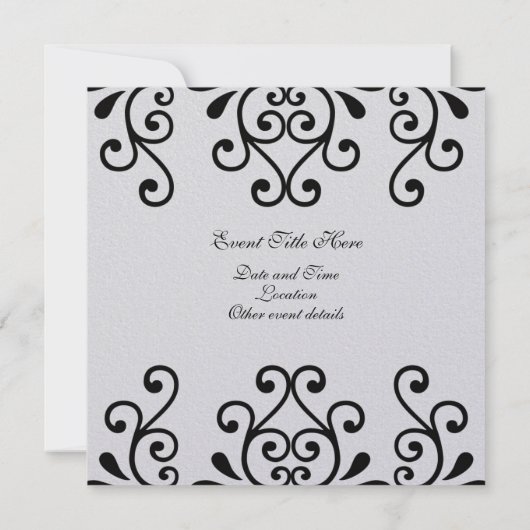 装飾的な曲線 招待状 (裏面)