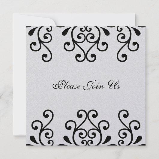 装飾的な曲線 招待状 (正面)