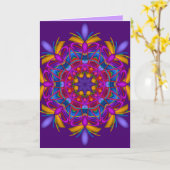 装飾的な曼荼羅のバースデー・カード カード (黄色い花)