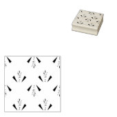 装飾的な木炭グレーのアートスタンプ ラバースタンプ (押印)