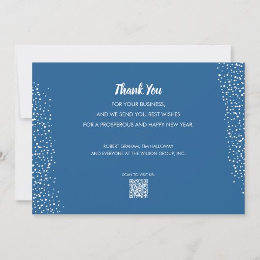 装飾的な松のリースQRコード付きビジネスカード シーズンカード (裏面)