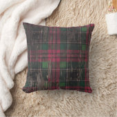 装飾的な格子縞の素朴な木製の装飾用クッション クッション (ブランケット)