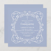 装飾的な正方形の宗教 招待状 (正面/裏面)