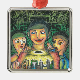 装飾的な正方形 メタルオーナメント