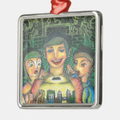 装飾的な正方形 メタルオーナメント (左)