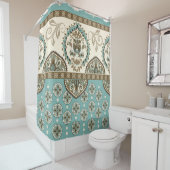 装飾的な民族的モロッコスタイル縁ど シャワーカーテン (インサイチュ)