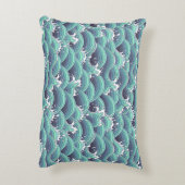 装飾的な海の波の背景 アクセントクッション (裏面(縦))