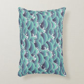 装飾的な海の波の背景 アクセントクッション (正面(垂直))