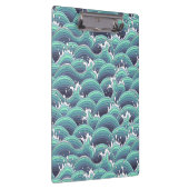 装飾的な海の波の背景 クリップボード (右)