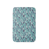 装飾的な海の波の背景 バスマット (正面縦)