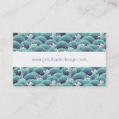 装飾的な海の波の背景 名刺 (裏面)