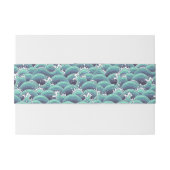 装飾的な海の波の背景 招待状ベリーバンド (裏面例)