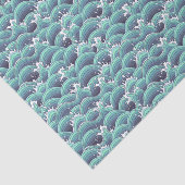 装飾的な海の波の背景 薄葉紙 (詳細)