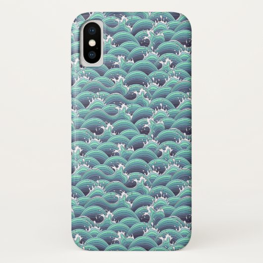 装飾的な海波の背景 Case-Mate iPhoneケース (裏面)