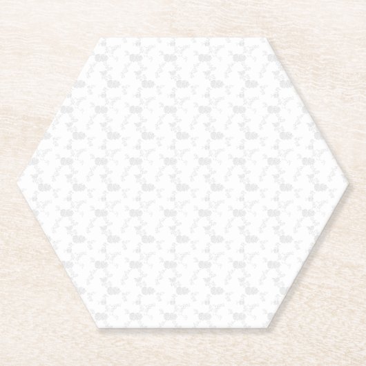 装飾的な淡いグレー ペーパーコースター (正面)